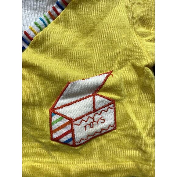 Carter's Shirt Baby 12 Months Yellow Toy Box Applique Rainbow Trim 70s 80s - Picture 2 of 12